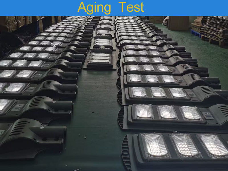 Alumbrado p&uacute;blico solar integrado Prueba de envejecimiento